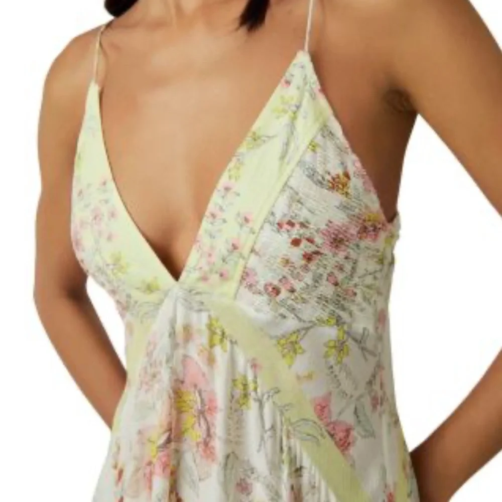 We The Free Floral Dress - Pastel Yellow and Pink - Picture 1 of 7